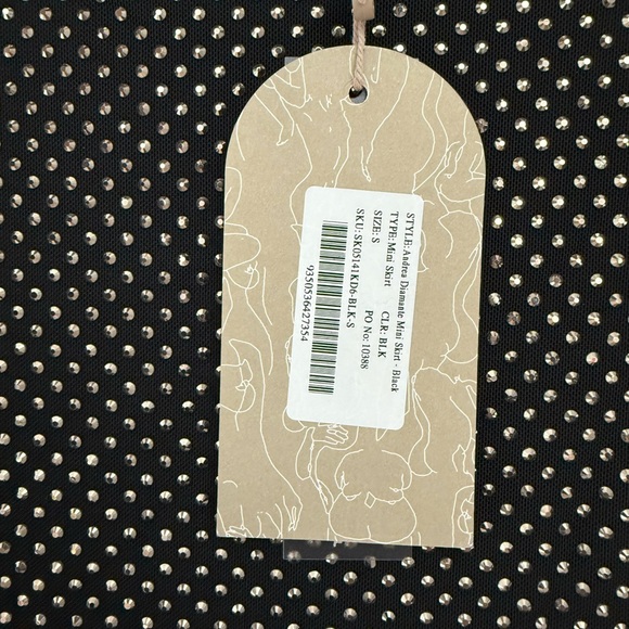 NWT Meshki Andrea Diamante Mini Skirt in Black - Picture 7 of 7